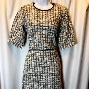 NWT Banana Republic Classic B&W Tweed Dress Size 10
